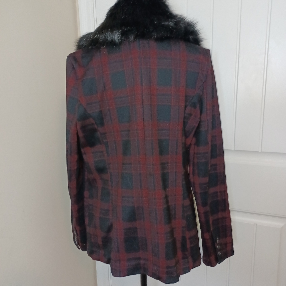 Liverpool Ponte Detachable Faux Fur Trim Blazer Jacket Women's Sz Med - Picture 5 of 12